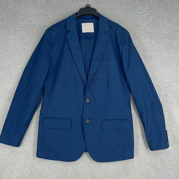 Everlane Performance Chino blazer navy blue with black spots two button men’s 38 - Picture 1 of 12